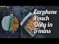 DIY Round Coin Pouch | Earphone Pouch Free Pattern &amp; Sewing Tutorial | Small zipper pouch tutorial