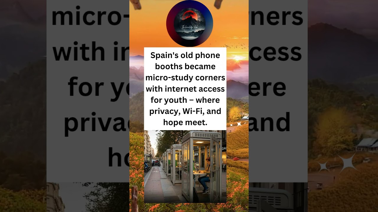 Spain's old phone boothsbecame micro-study corners withinternet access for youth,where privacy,Wi-Fi