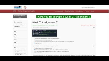 The Joy of Computing using Python | NPTEL | Week 7 | assignment solution 7 | 2021