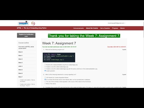 The Joy of Computing using Python | NPTEL | Week 7 | assignment solution 7 | 2021