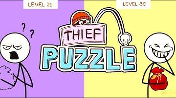 Thief puzzle (WEEGOON) Level 21-30 Android Gameplay Walkthrough - Funny Stickman Brain Puzzle game.