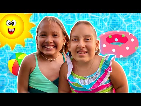 Maria Clara em um Sonho Divertido na Piscina com Carol (ft Gatinha das artes) - Família MC Divertida