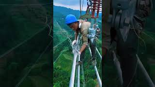 Electrical Technician Repairs Frayed Cables#ElectricalTechnician#HighVoltageCable#HardWorker