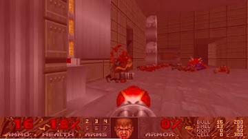 Doom Demonfear (1999) MAP06: "The Ammo Dump" UV Max Speedrun 0:54 100% Kills 100% Secrets