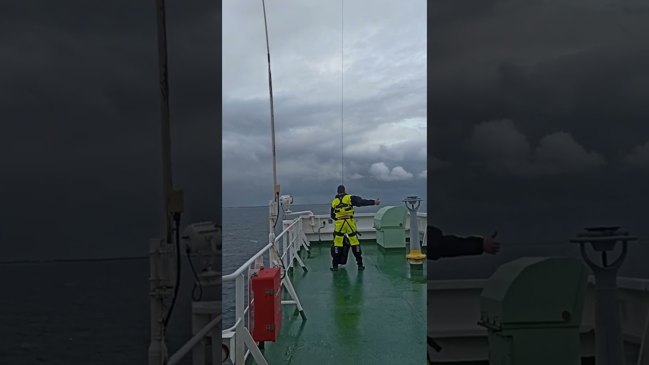 sea pilot disembark from ship in Germany