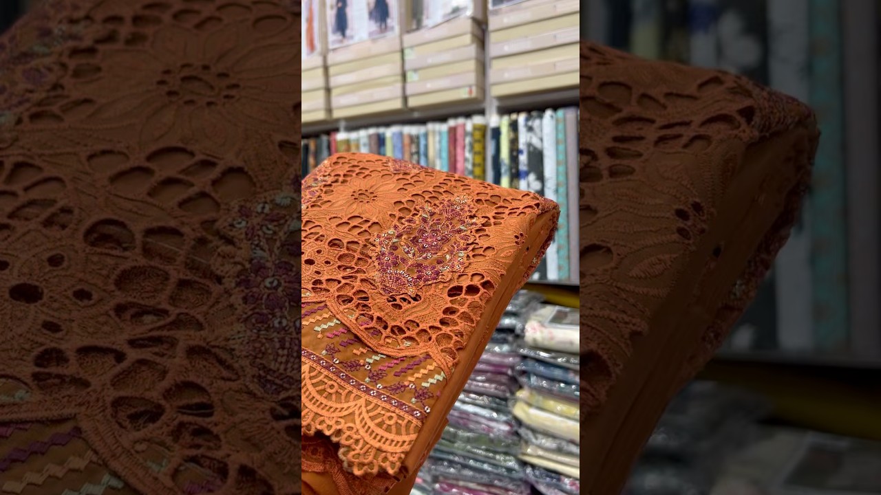 ЧиканКари Газон | ЛазерКари | Шиффли с вышивкой | Коллекция Ид26 | Шифон Дупатта | Таваккал