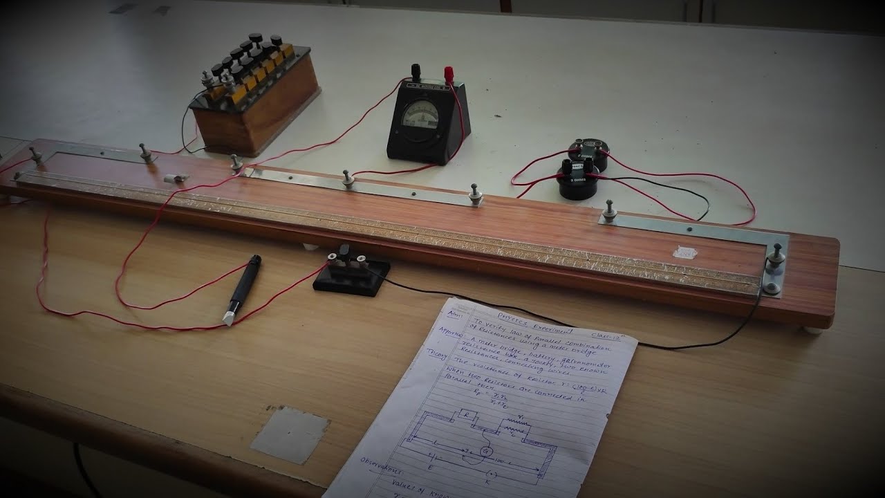 PARALLEL COMBINATION OF RESISTANCES USING METERBRIDGE 