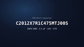 TDK C2012X7R1C475MTJ00S 4.7µF 16V X7R MLCC Capacitor | 0805 SMD
