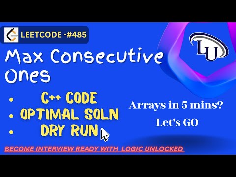 ⚡ Max Consecutive Ones - Leetcode 485 | C++ DSA