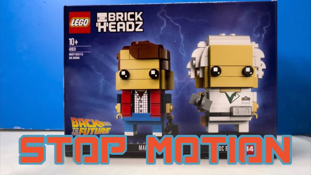 LEGO Back to the Future 41611 Brick Headz Marty Mcfly & Doc Brown   Stop Motion Build バックトゥザフューチャー