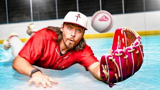 We Challenged A Hockey Team To Baseball On Ice It Was Chaos