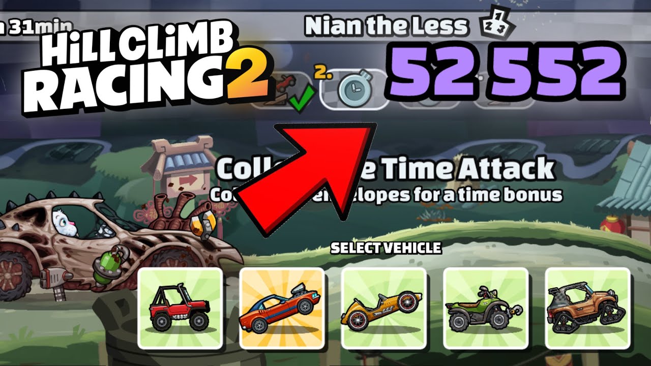 52,552 (52,950) in Nian the Less - Hill Climb Racing 2