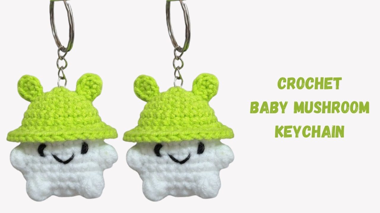 Crochet Baby Mushroom Keychain - Crochet Keychain Idea - Cute Crochet For Beginners - IDE BISNIS