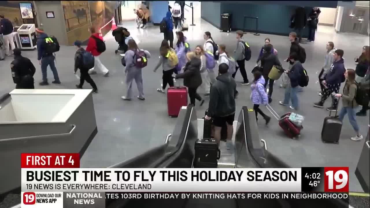 Holiday travelers navigate busy day at Cleveland Hopkins International Airport