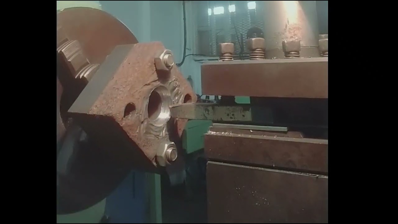 Recondition square flange with  lathe machine