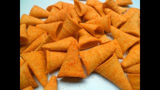 fried bugles puffed snacks production line fried chips snack machine 尖角脆 妙脆角