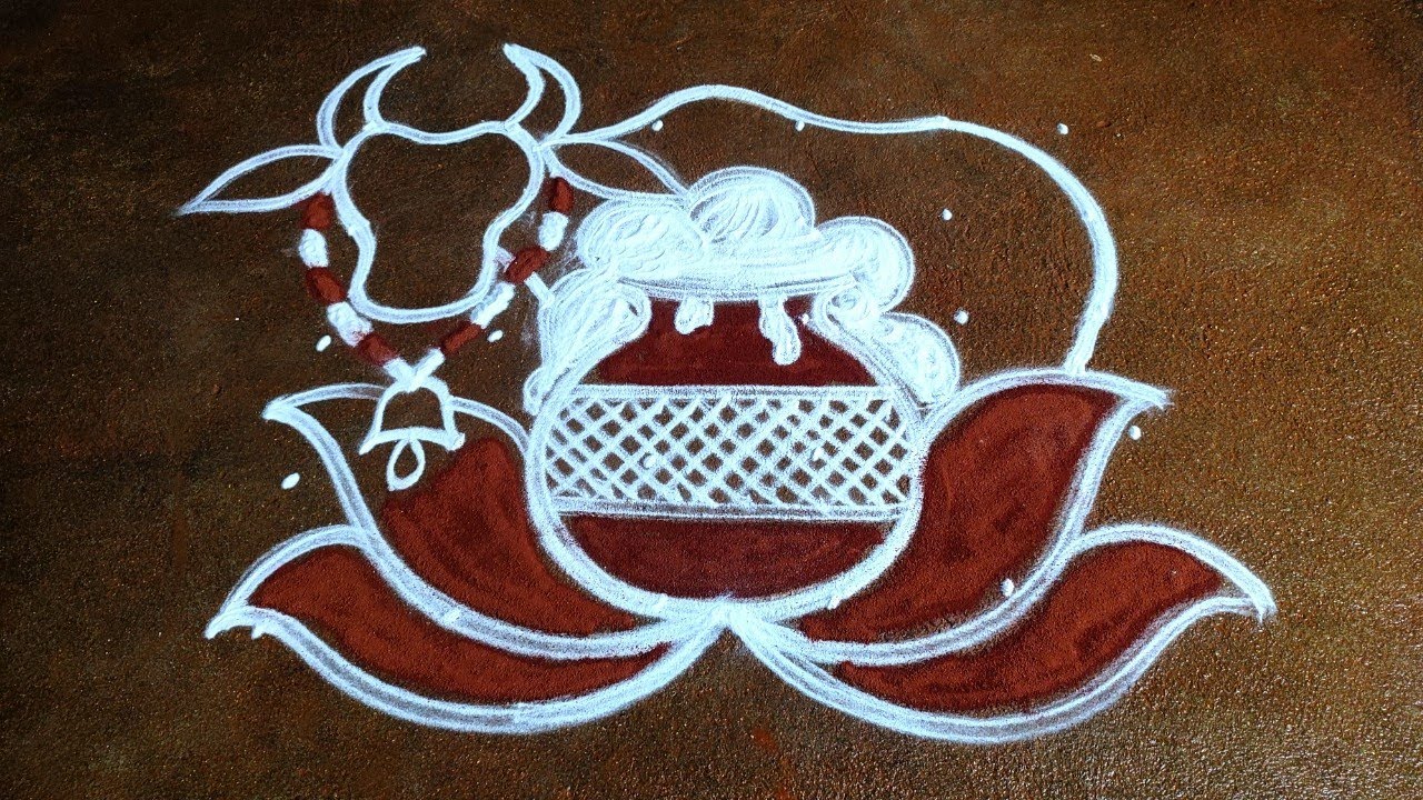New maatu Pongal kolam|6*6 Sankaranti basavanna muggulu|Pongal special maadu kolam| super rangoli