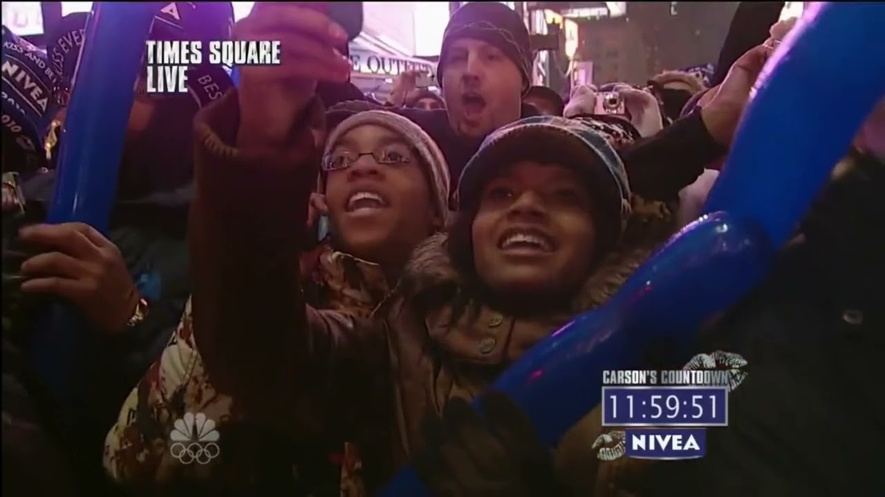 2009-2010 Times Square Ball Drop (with multiple crowd audios)