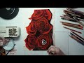 Painting Progress - Red Roses Timelapse 6