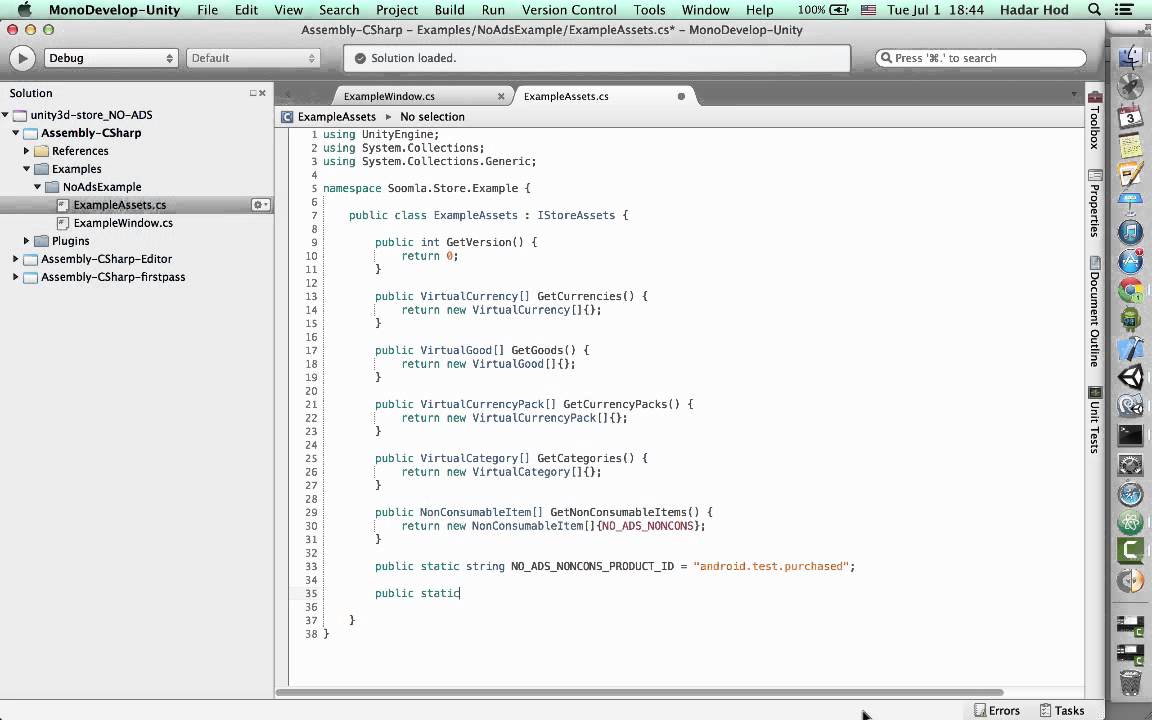 Soomla unity3d store integration example app youtube