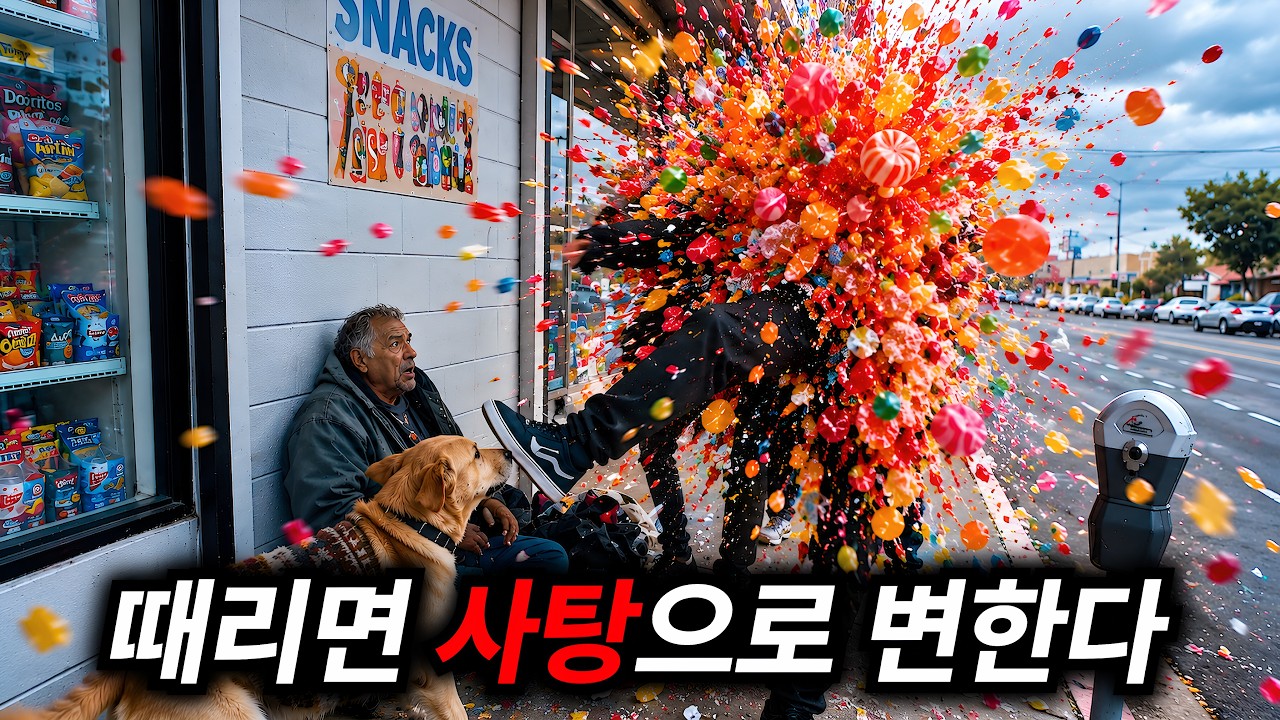 다른 사람을 때리면 '사탕'으로 변해 터져버리는 미친 세상