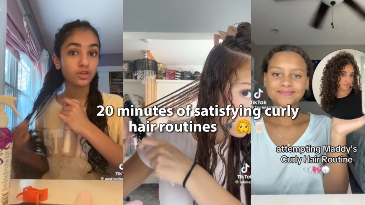 over 20 minutes of satisfying curly hair routines !