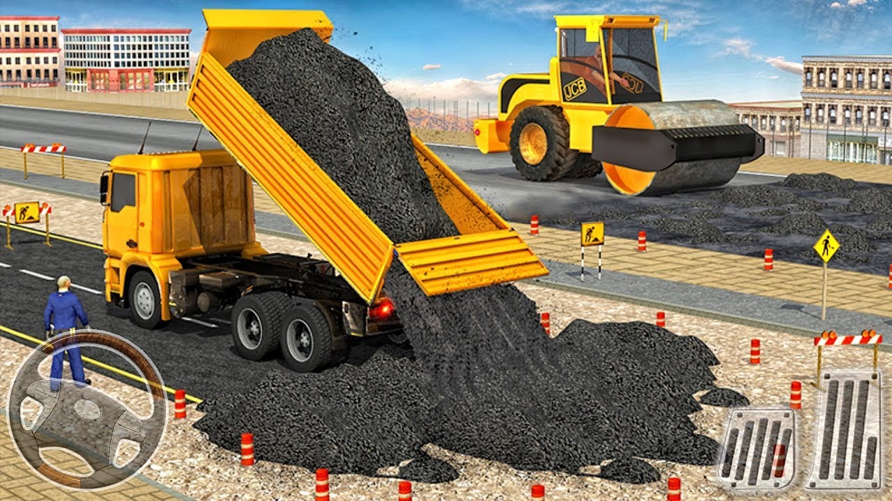 Heavy City Construction Road Excavator Simulator (2021) - New Gameplay