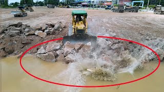 Part3| Continue Short Landfill Project. Strongly Bulldozer And Dump Trucks Team Construction Area