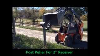 Post Puller Adapter for Standard 2 Receiver on Tractors and Skid Steers