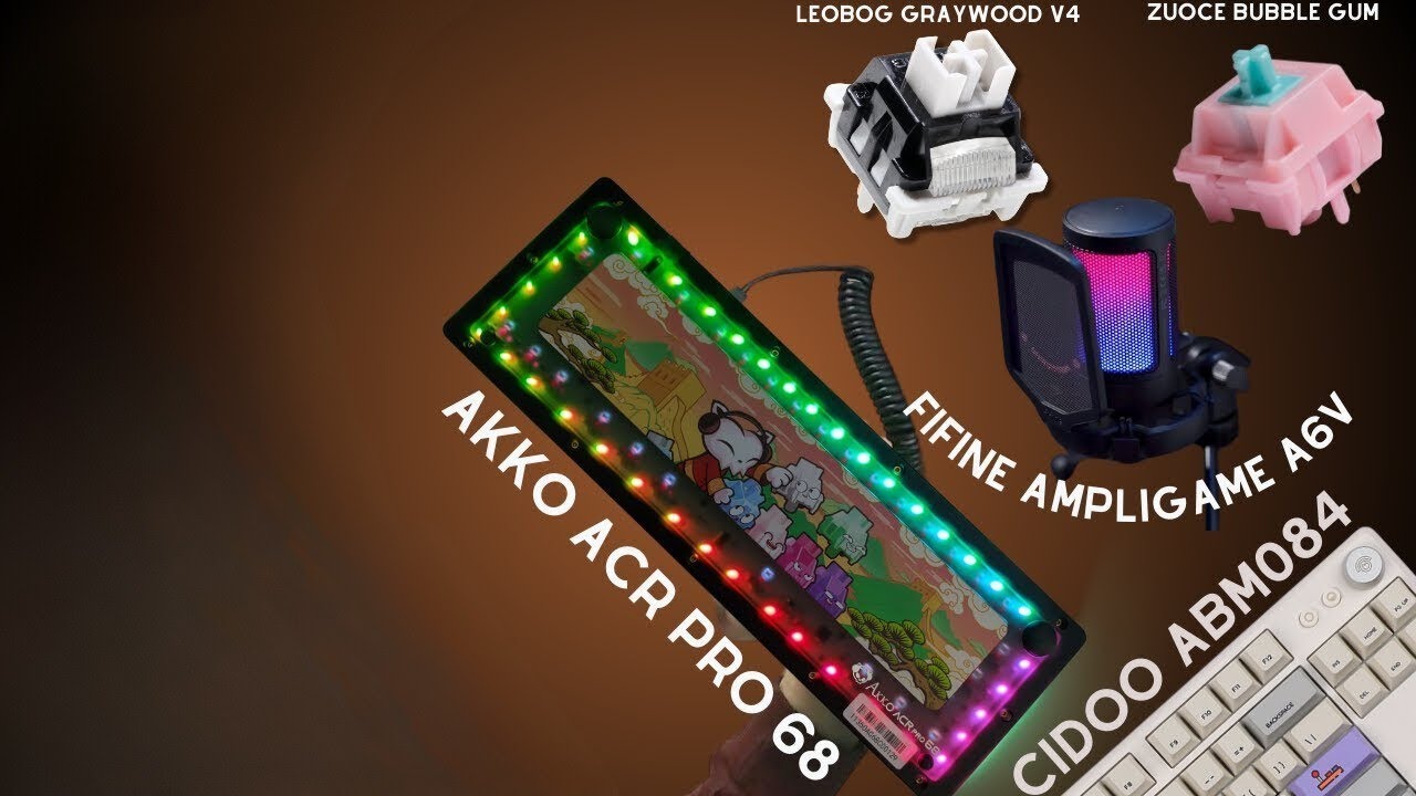 Custom Klavye ve ekipmanlar toplu paket açılışı - Fifine Ampligame A6V- Akko Acr Pro 68