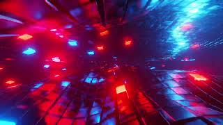 4K Animation. VJ Loop. Abstract background of red and blue lights. Infinitely looped animation