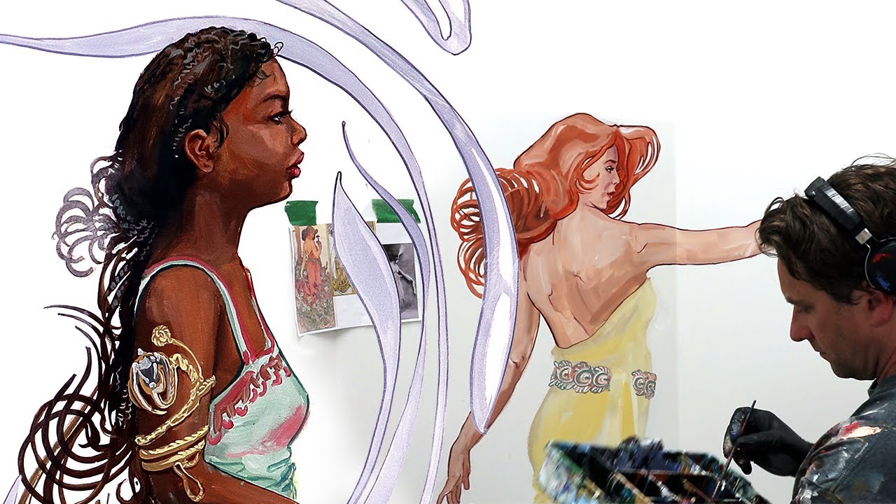 Art Nouveau Mural Painting on a Wall – Chemainus Mural Art