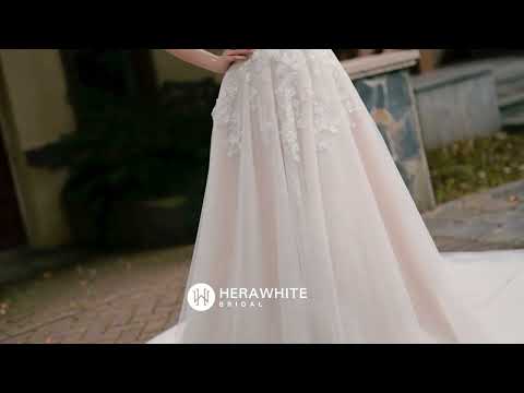 Elegant Floral 3D Lace Wedding Dress with Off-Shoulder Straps