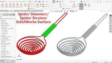 SolidWorks Advanced Surface Modeling Ladle Spider Skimmer/Strainer