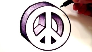 peace sign draw drawing 3d getdrawings