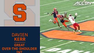 Syracuse Davien Kerr With A Great Over-The-Shoulder Interception