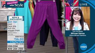DG2 by Diane Gilman Faux Silk PullOn Jogger Pant screenshot 5