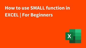 How to use the SMALL function in Excel