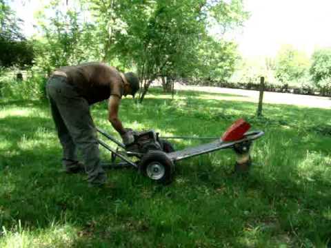 Home made stump grinder - YouTube