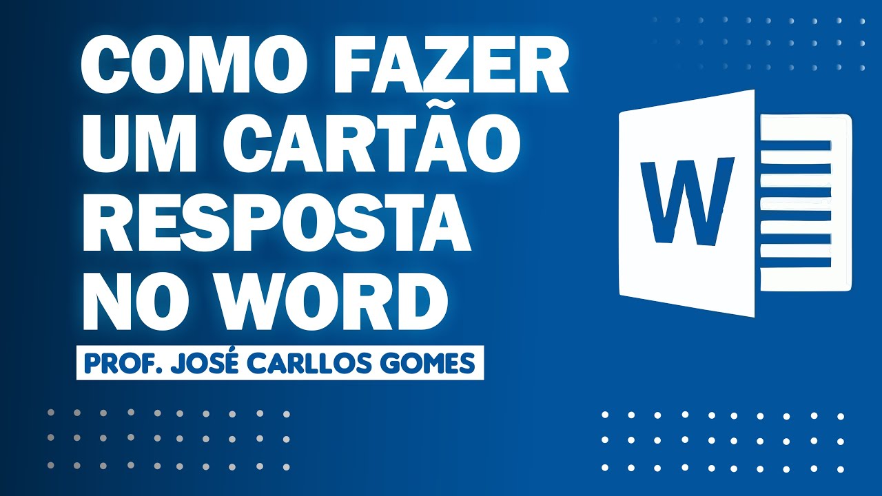 Como fazer cartão resposta, Gabarito no Word - Prof. Zé Carllos Gomes ...