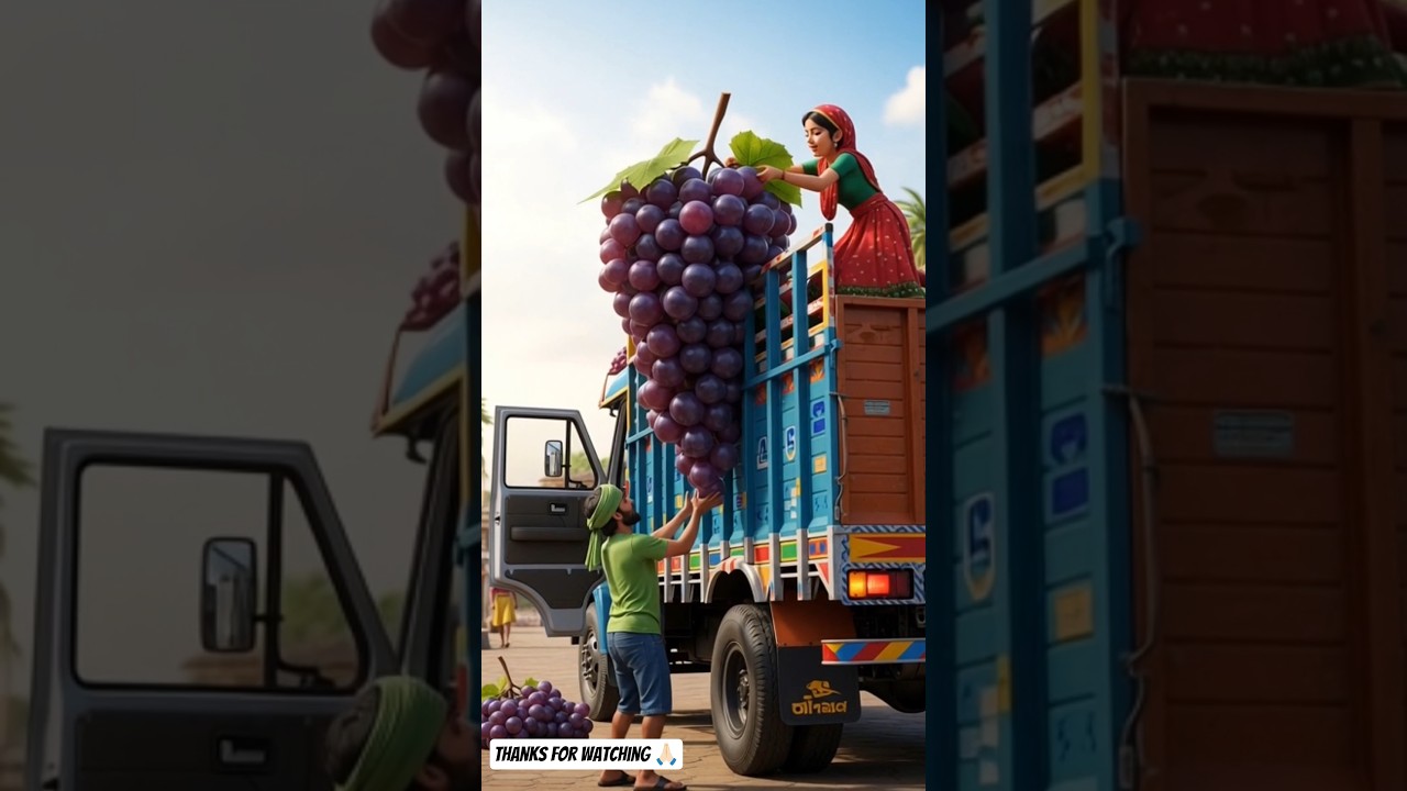 “Raju & Mira’s Magical Grape Adventure 🍇|3D Realistic Village Story in 4K”