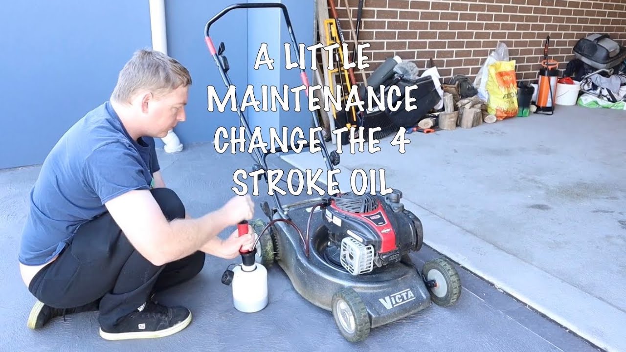 Changing the 4 stroke oil on the lawnmower YouTube