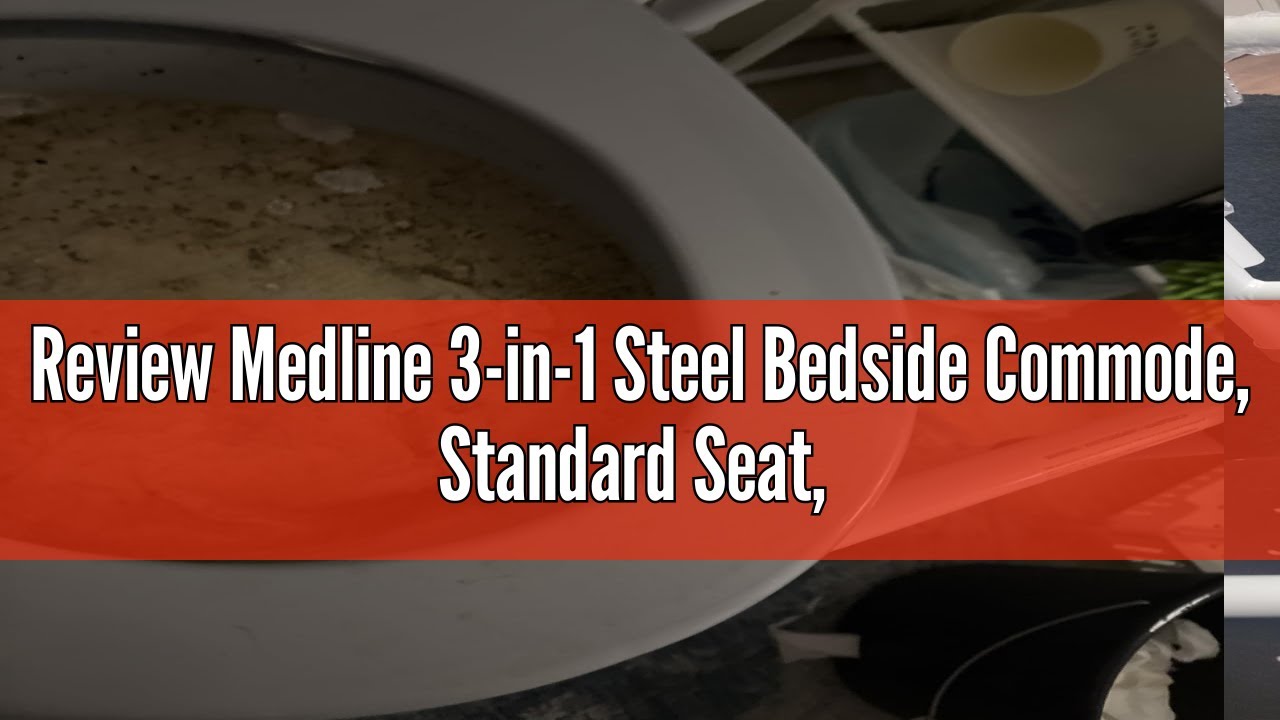 Review Medline 3-in-1 Steel Bedside Commode, Standard Seat, Sturdy Folding Frame, 7.5 QT. Bucket, 35