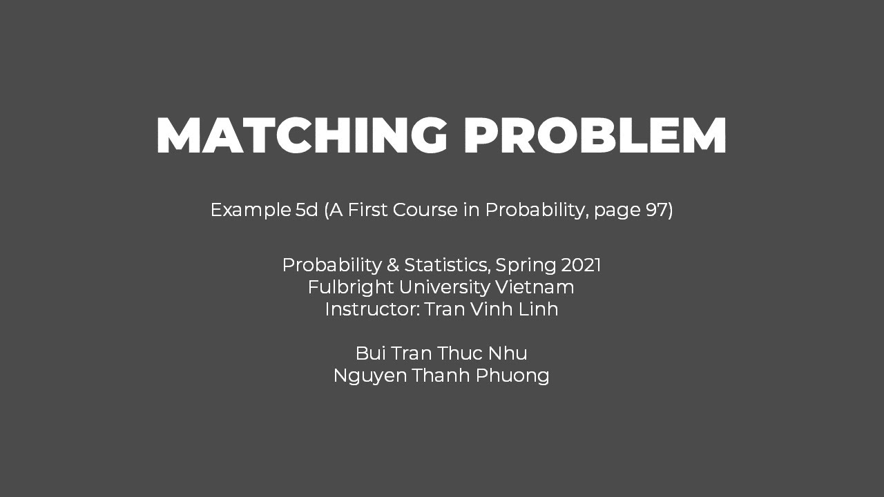 Matching Problem - YouTube