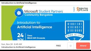 Microsoft Student Partner India Software Engineer MeetUp Introduction to Artificial Intelligence