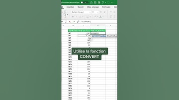 Convertir des données sur Excel