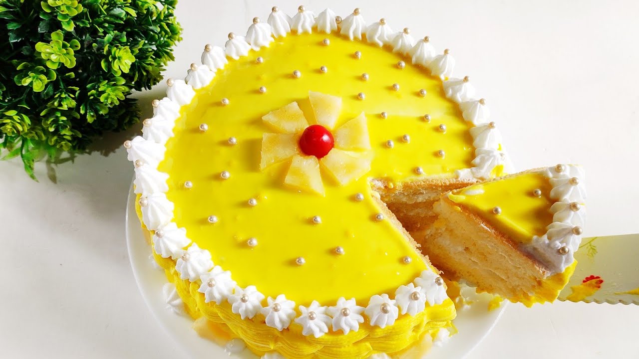 Pineapple Cake | দেড় পাউন্ডের আনারসের কেক | ২ ডিম দিয়ে চুলায় তৈরি | Pineapple Cake Recipe Bangla | W