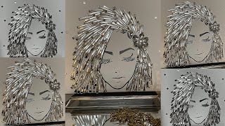 GLITZY GLAM CANVAS GIRL #2 | DOLLAR TREE & MICHAEL'S DIY HOME DECOR | DIY 3D WALL ART IDEAS
