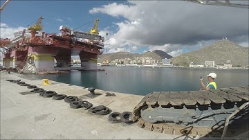 Thruster removal and cofferdam installation