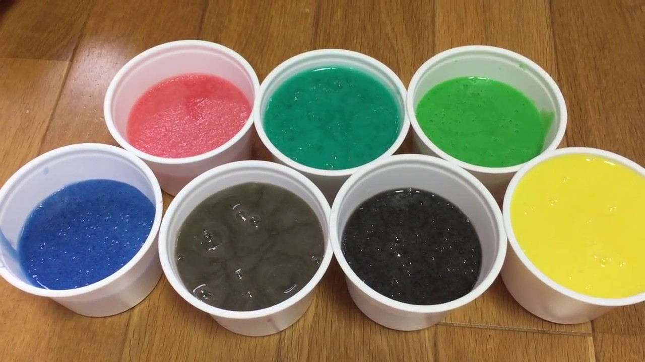 ホウ砂なし よく伸びるカラフルスライムの簡単な作り方 Youtube